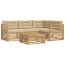 Udendørs sofagruppe med pude 5 pcs Hvid og Beige Polyester