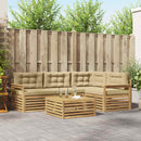 Udendørs sofagruppe med pude 6 pcs Hvid og Beige Polyester