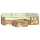 Udendørs sofagruppe 6 pcs Hvid og cremefarvet Polyester