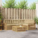 Udendørs sofagruppe med pude 6 pcs Hvid og Beige Polyester