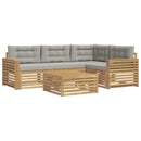 Udendørs sofagruppe 5 pcs Hvid og lysegrå 79 x 79 x 37 cm