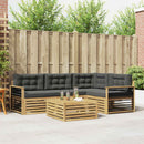 Udendørs sofagruppe med pude 6 pcs Hvid og antracit Polyester