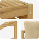 Udendørs sofagruppe med pude 5 pcs Hvid og Beige Polyester