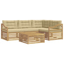 Udendørs sofagruppe med pude 5 pcs Hvid og Beige Polyester