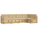 Udendørs sofagruppe med pude 5 pcs Hvid og Beige Polyester
