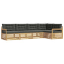 Udendørs sofagruppe med pude 6 pcs Hvid og antracit Polyester