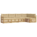 Udendørs sofagruppe med pude 6 pcs Hvid og Beige Polyester