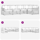 Udendørs sofagruppe 6 pcs Hvid og cremefarvet Polyester