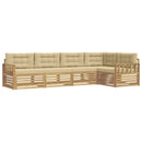 Udendørs sofagruppe med pude 6 pcs Hvid og Beige Polyester