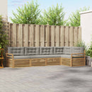 Udendørs sofagruppe 5 pcs Hvid og lysegrå 329 x 170,5 x 73 cm