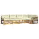 Udendørs sofagruppe 6 pcs Hvid og cremefarvet Polyester