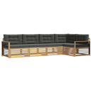 Udendørs sofagruppe med pude 6 pcs Hvid og antracit Polyester