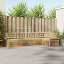 Udendørs sofagruppe med pude 5 pcs Hvid og Beige Polyester