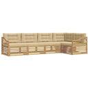 Udendørs sofagruppe med pude 5 pcs Hvid og Beige Polyester