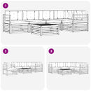 Udendørs sofagruppe 6 pcs Hvid og cremefarvet Polyester