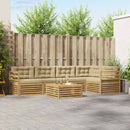 Udendørs sofagruppe med pude 6 pcs Hvid og Beige Polyester