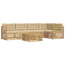 Udendørs sofagruppe med pude 6 pcs Hvid og Beige Polyester