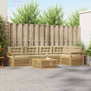 Udendørs sofagruppe med pude 6 pcs Hvid og Beige Polyester