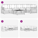 Udendørs sofagruppe 6 pcs Hvid og cremefarvet Polyester