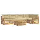 Udendørs sofagruppe med pude 6 pcs Hvid og Beige Polyester