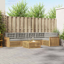 Udendørs sofagruppe 6 pcs Hvid og lysegrå 79 x 79 x 37 cm