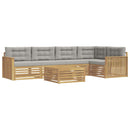 Udendørs sofagruppe 6 pcs Hvid og lysegrå 79 x 79 x 37 cm