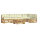 Udendørs sofagruppe 6 pcs Hvid og cremefarvet 79 x 79 x 37 cm