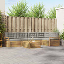Udendørs sofagruppe 6 pcs Hvid og lysegrå 79 x 79 x 37 cm