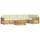 Udendørs sofagruppe 6 pcs Hvid og cremefarvet 79 x 79 x 37 cm