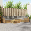Udendørs sofagruppe 6 pcs Hvid og lysegrå 79 x 79 x 37 cm
