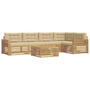 Udendørs sofagruppe 6 pcs Hvid og Beige 79 x 79 x 37 cm