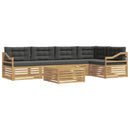 Udendørs sofagruppe med pude 6 pcs Hvid og antracit Polyester