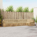 Udendørs sofagruppe 6 pcs Hvid og Beige 404 x 166,5 x 73 cm