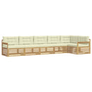 Udendørs sofagruppe 6 pcs Hvid og cremefarvet Polyester