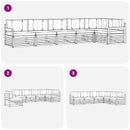 Udendørs sofagruppe med pude 6 pcs Hvid og antracit Polyester