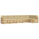 Udendørs sofagruppe med pude 6 pcs Hvid og Beige Polyester