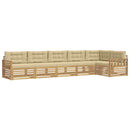 Udendørs sofagruppe med pude 6 pcs Hvid og Beige Polyester