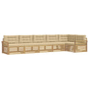 Udendørs sofagruppe 6 pcs Hvid og Beige 408 x 170,5 x 73 cm