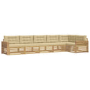 Udendørs sofagruppe 6 pcs Hvid og Beige 410 x 172,5 x 73 cm