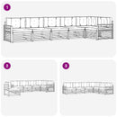 Udendørs sofagruppe 6 pcs Hvid og cremefarvet Polyester