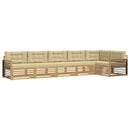 Udendørs sofagruppe med pude 6 pcs Hvid og Beige Polyester