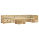 Udendørs sofagruppe med pude 7 pcs Hvid og Beige Polyester
