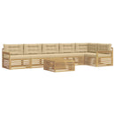 Udendørs sofagruppe med pude 7 pcs Hvid og Beige