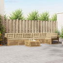 Udendørs sofagruppe med pude 7 pcs Hvid og Beige