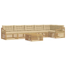 Udendørs sofagruppe med pude 7 pcs Hvid og Beige Polyester