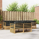 Udendørs sofagruppe med pude 7 pcs Hvid og antracit Polyester