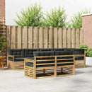 Udendørs sofagruppe med pude 7 pcs Hvid og antracit Polyester