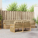 Udendørs sofagruppe med pude 7 pcs Hvid og Beige Polyester
