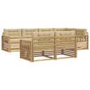 Udendørs sofagruppe med pude 7 pcs Hvid og Beige Polyester