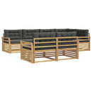 Udendørs sofagruppe 7 pcs Hvid og antracit 329 x 170,5 x 73 cm